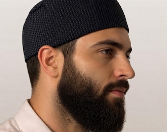Kipá Bucharian de la Marina • Yarmulke sefardí tejido • Cobertura tradicional judía para la cabeza para Shabat • Kipá de boda