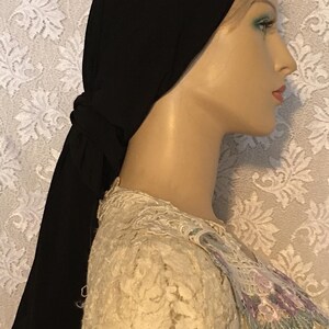 Soft headscarf in black - Stylish black tichel for modest women