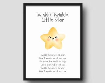 Twinkle Twinkle Little Star Nursery Rhyme Poster (Digital Download)