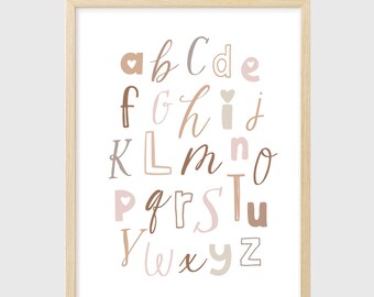 Afdrukbare decoratieve en educatieve posters in neutrale kleuren voor in de klas, de speelkamer of de kinderkamer.