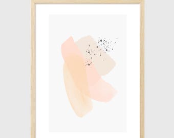 Stampa artistica con pennellate astratte: toni neutri (download digitale)