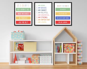 Affirmation Posters: Colorful Kids Room Decor (Digital Download)