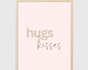 Poster "Abbracci e Baci", decorazione murale per la sala giochi (download digitale)