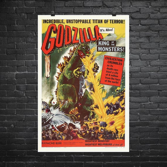 Godzilla King of the Monsters 1956 Poster | Museum-Quality Reprint | Vintage Movie Wall Art | Retro Kaiju Art Print | Horror Movie Decor