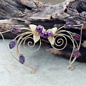 Sugarplum Fairy Elf Ear Cuff Wraps Fairycore Jewelry No Piercing Gold (as shown)