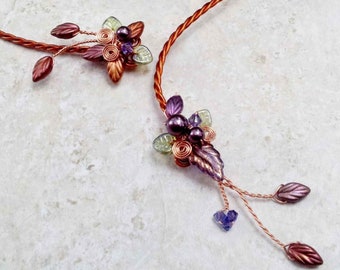 Art Nouveau Fairy Torc Necklace Autumn Cornucopia