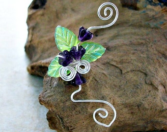 Fairy Garden Ear Cuff No Piercing Ear Climber Vine, Flower Ear Cuff  Spring Jewelry, Boho Nature Inspired Ear Jacket