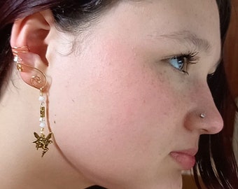 Fairy Ear Cuff, 2 in 1 Dangle No Piercing Cuff Earrings