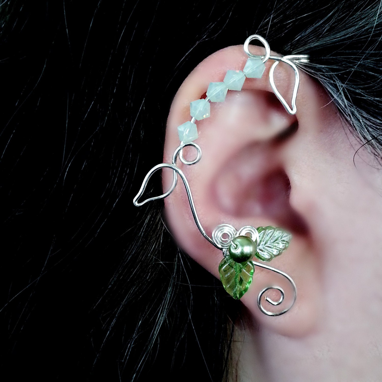 Ear Cuff Wrap Vine Spring Green Ear Dreams Etsy