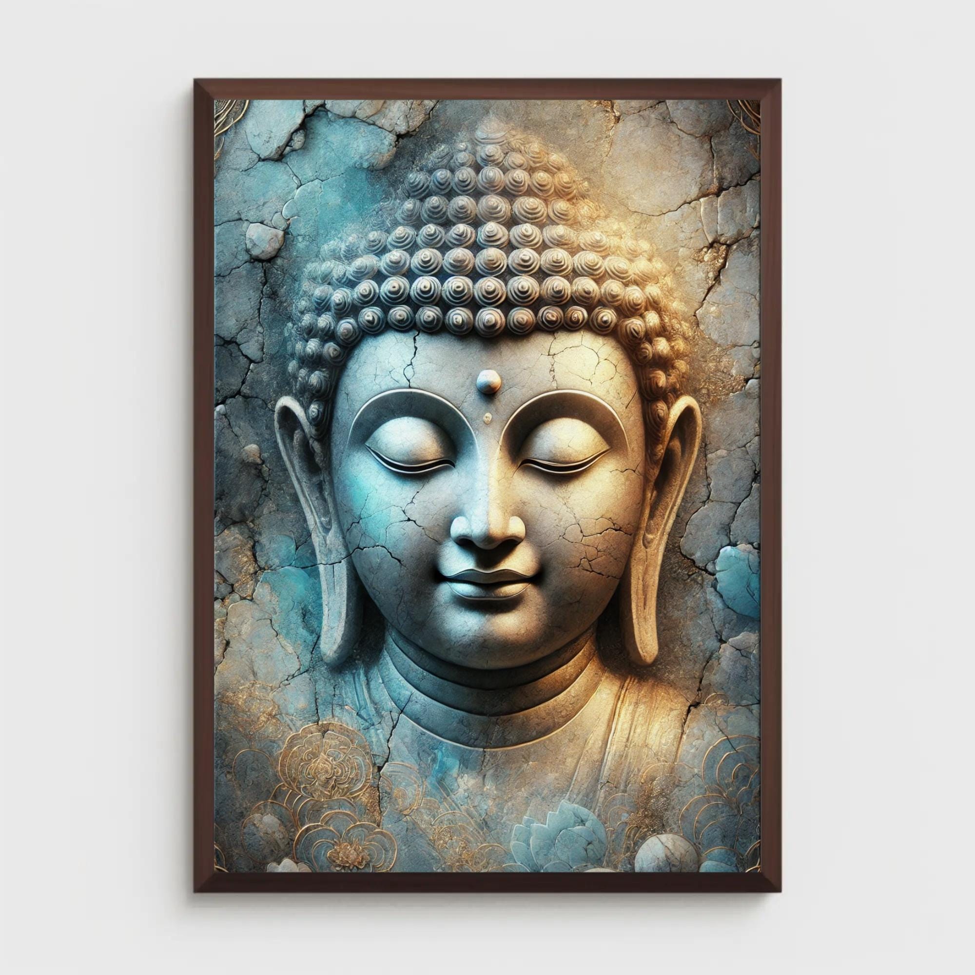 Buddha Face Digital Art Print | Serene Meditation Wall Decor | Instant ...