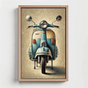 Vintage Desi Indian scooter Digital Download | Retro Automotive Wall Art | Classic City Decor Indian desi wall art Scooter escape art