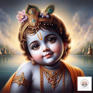 Beautiful Baby krishna Printable digital wall art, Hindu wall art, Krishna wall decor, Hare krishna art