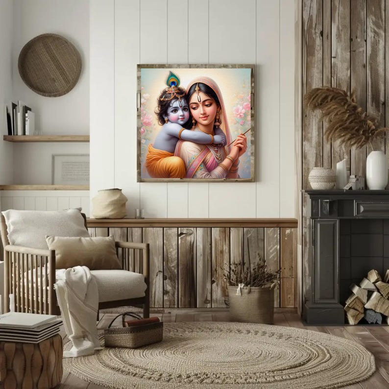 Divine Yashoda Krishna Wall Art Highresolution Digital Download for