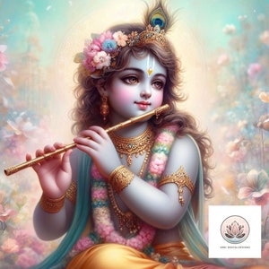 Hindu God krishna ISKCON krishna Printable digital wall art - Digital download, Hindu wall art, Krishna wall decor, Hare krishna art