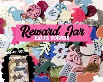 Fichas de recompensa de tarro de estrellas personalizadas: amuletos de seguimiento de comportamiento positivo, opción adicional para un conjunto de seguimiento de recompensas personalizado, paquete de fichas adicionales