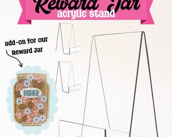 Acrylic Reward Jar Display Stand: Desk & Shelf Organizer, Add on Stand for Custom Star Jar, Behavior Tracker display, reward jar accessories
