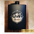 Custom Engraved 8oz Stainless Steel Flask, Premium Stainless Steel or Black Hip Flask, Personalized Logo Engraving, Groomsman black flask