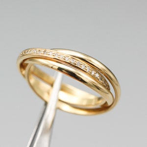 Trio Rolling Ring 18k gold band with diamonds image 5