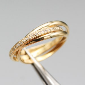 Trio Rolling Ring 18k gold band with diamonds image 6