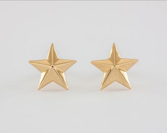 Star Earrings Gold, 14k/18k, handcrafted