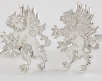 Griffin Cufflinks, Sterling Silver, personalized