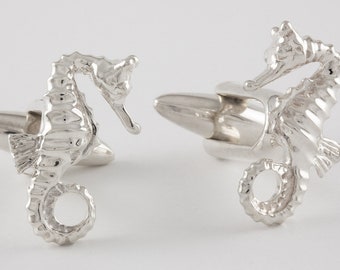 Seahorse Cufflinks, Sterling Silver, Handmade