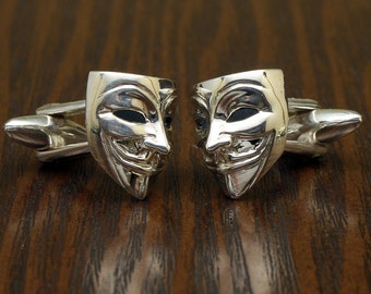 Anonymous Vendetta Cufflinks, Sterling Silver, Handmade