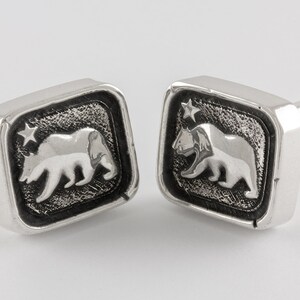 California Bear Cufflinks, Sterling Silver, personalized image 2