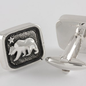 California Bear Cufflinks, Sterling Silver, personalized image 1