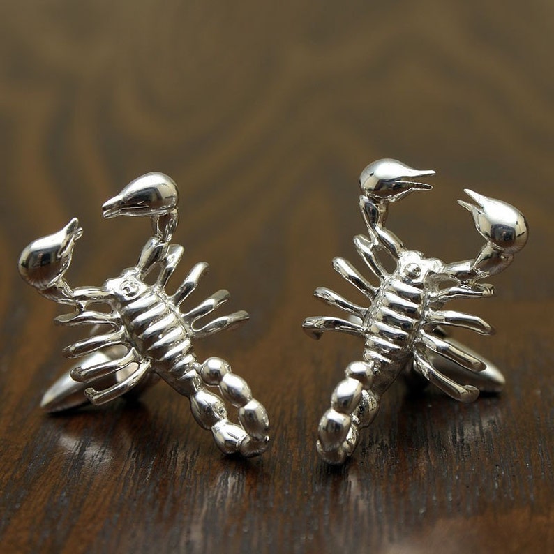 Handcrafted Cufflinks Scorpion, Sterling Silver, Handmade Etsy