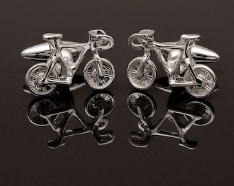 Sterling Silver Bicycle Cufflinks