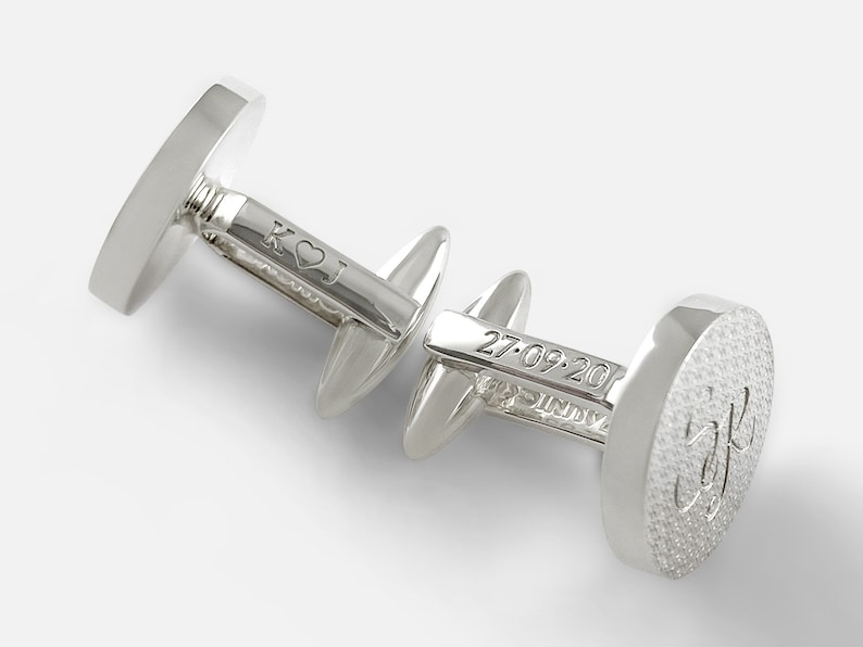 Personalize any pair of cufflinks Engrave your initials or date image 1