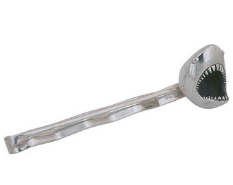 Shark Tie Bar Clip, Sterling Silver, Handcrafted
