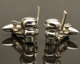 Cufflinks Ninja, Sterling Silver, handcrafted