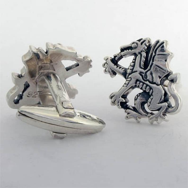 Dragon Cufflinks Sterling Silver Etsy