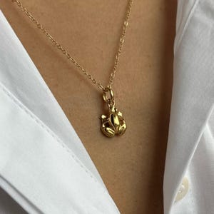 Personalized Enchanted Frog Necklace, Frog Pendant, Silver 925,  22k gold vermeil