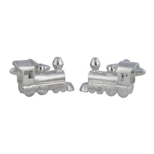 Train Cufflinks, Sterling Silver, personalized