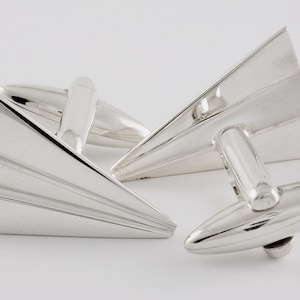 Paper Plane Cufflinks, Sterling Silver, personalized image 1