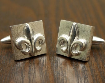 Fleur De Lis II Cuff Links, Sterling Silver