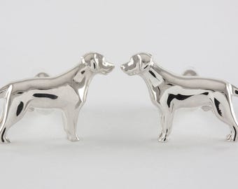 Labrador Cufflinks, Sterling Silver, handcrafted, personalized