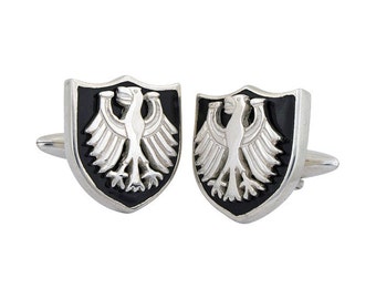 Black Eagle Cufflinks, Sterling Silver, personalized