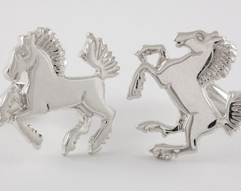 Stuttgart Horse Cufflinks, Sterling Silver, personalized