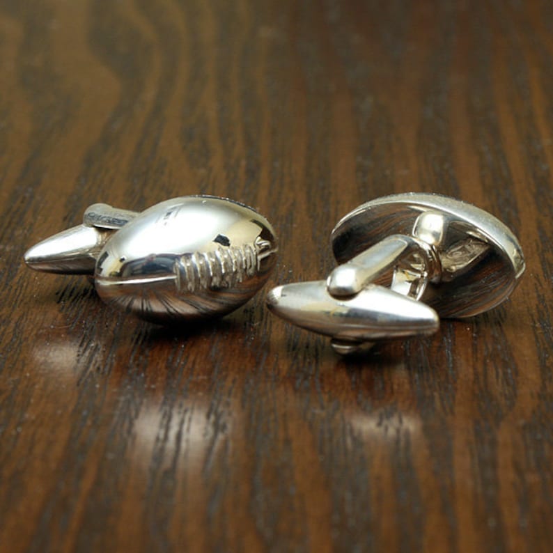 American Football Cufflinks Sterling Silver Handmade Etsy