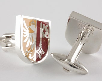 Geneva Crest Cufflinks, Sterling Silver, personalized