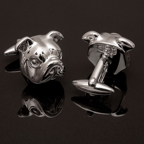 Silver bulldog cufflinks deals