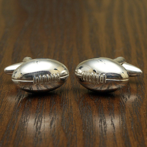 American Football Cufflinks Sterling Silver Handmade Etsy