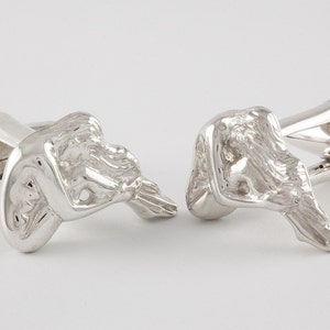 Alluring Pin-Up Girl Cufflinks, Sterling Silver, personalized