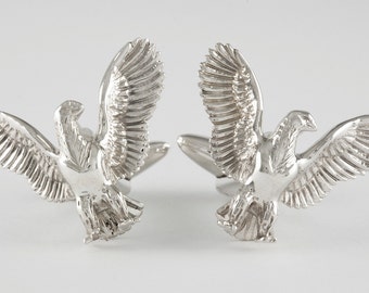 Eagle cufflinks, Sterling Silver, personalized