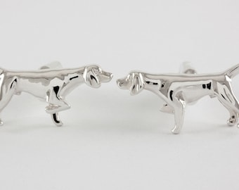 German Shorthaired Pointer Cufflinks, Sterling Silver, handcrafted, Sterling Silver, personalized