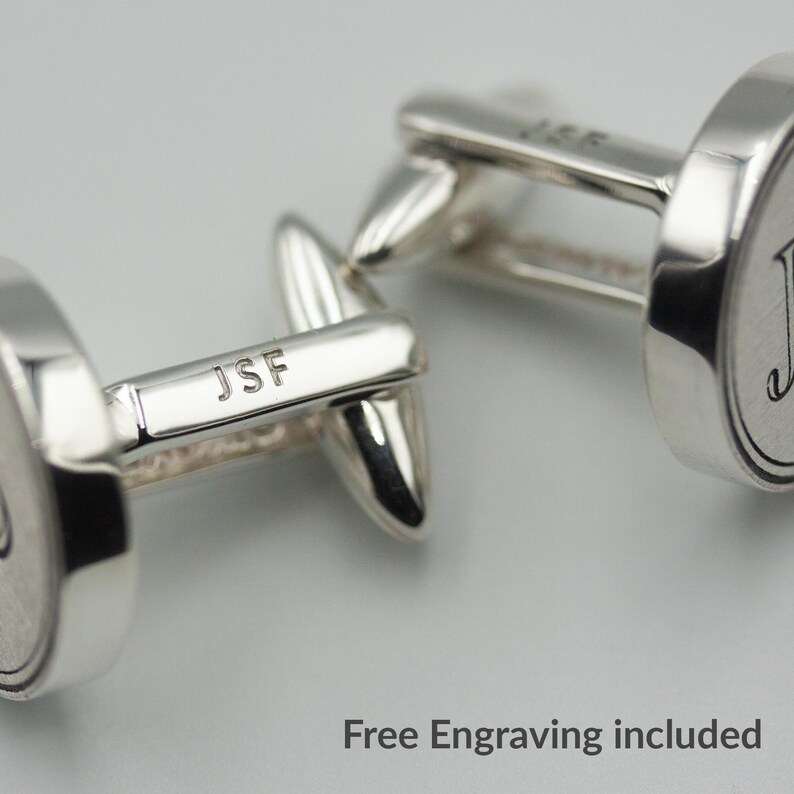 Sterling Silver Lion Rampant Cufflinks, Handcrafted, Personalized Engraving image 3